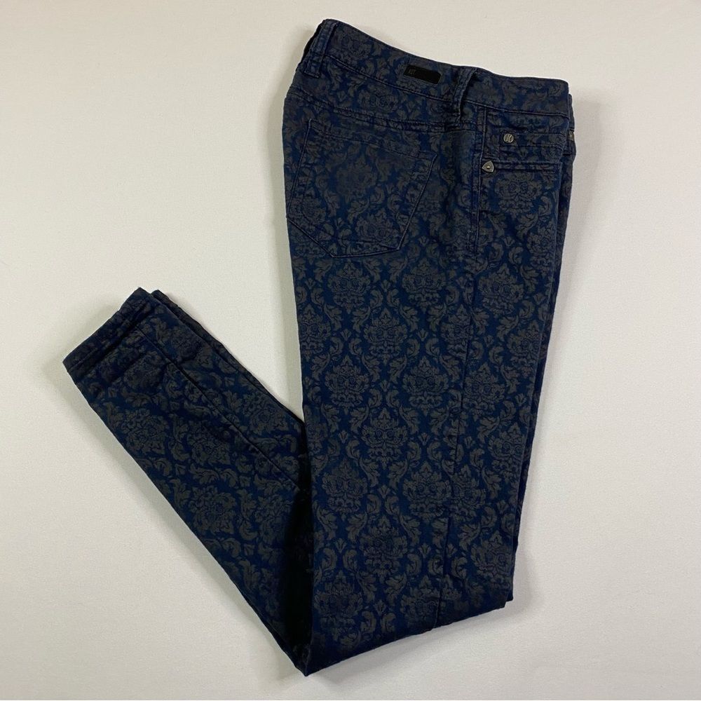 Kut from the Kloth MIA Toothpick Skinny Jeans Women's‎ 6 Navy Blue Jacquard